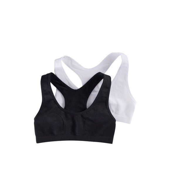 Micro Mesh Racerback Black White Sports Bra Size Medium - Picture 1 of 4